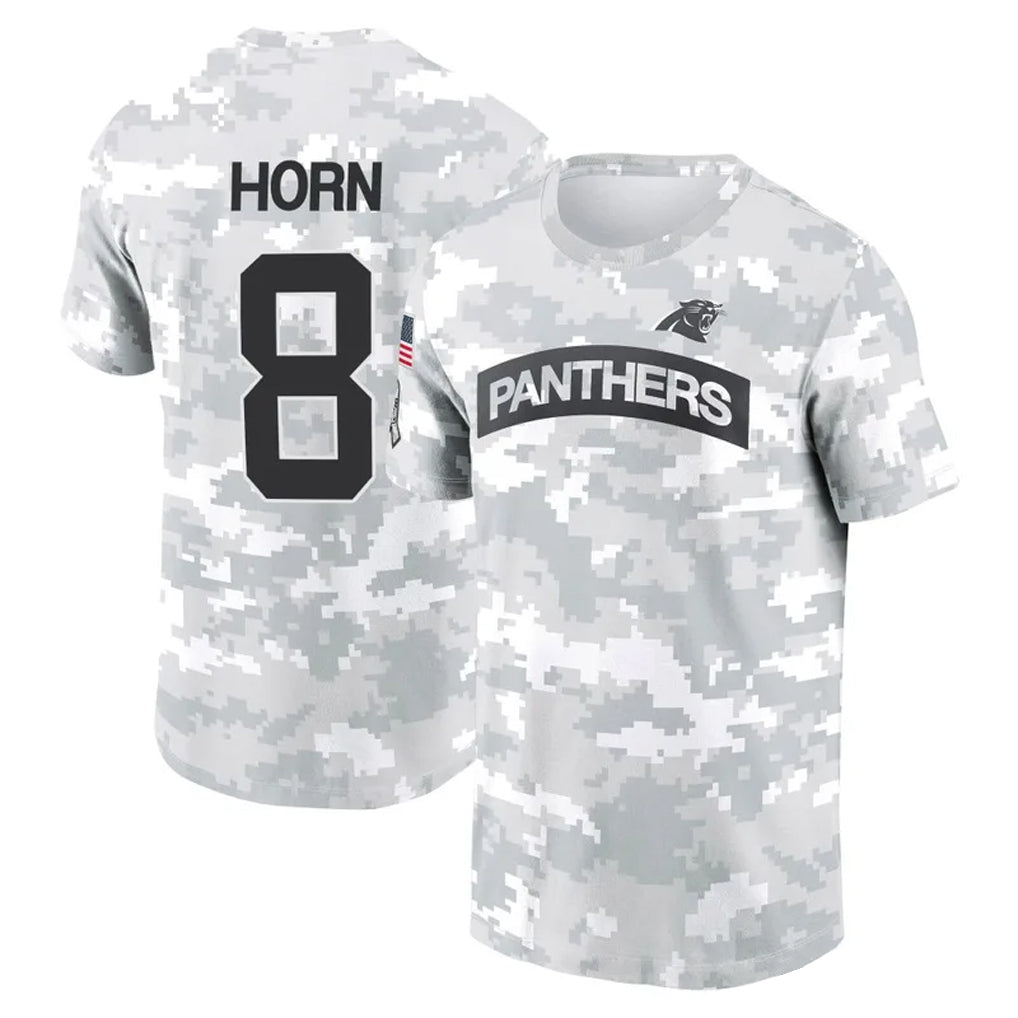 C.Panthers #8 Jaycee Horn Player Arctic Camo Salute to Service Hoodies & T-Shirts Ldoa Stitched Jerseys