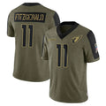 A.Cardinals #11 Larry Fitzgerald Player Salute To Service Olive Ldoa Stitched Jerseys