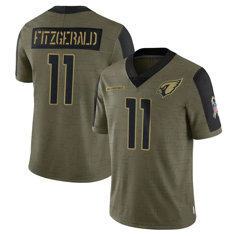 A.Cardinals #11 Larry Fitzgerald Player Salute To Service Olive Ldoa Stitched Jerseys