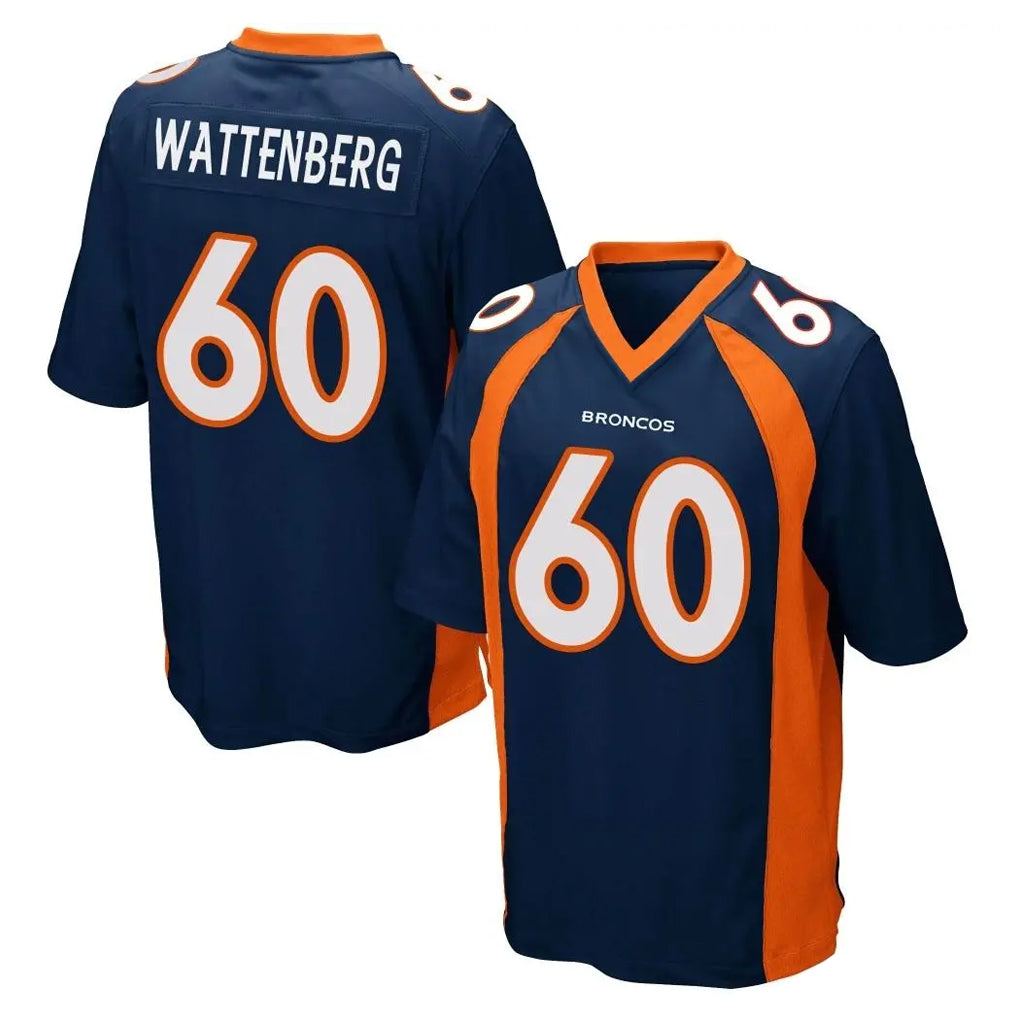 D.Broncos #60 Luke Wattenberg Player Navy Game Ldoa Stitched Jerseys