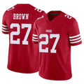 SF.49ers #27 Ji'Ayir Brown Player Red Limited Vapor F.U.S.E. Home Game Ldoa Stitched Jerseys