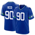 S.Seahawks #90 Jarran Reed Player Royal Throwback Home Game Ldoa Stitched Jerseys