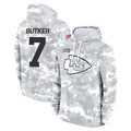 KC.Chiefs #7 Harrison Butker Player Arctic Camo Salute to Service Hoodies Limited Game Ldoa Stitched Jerseys