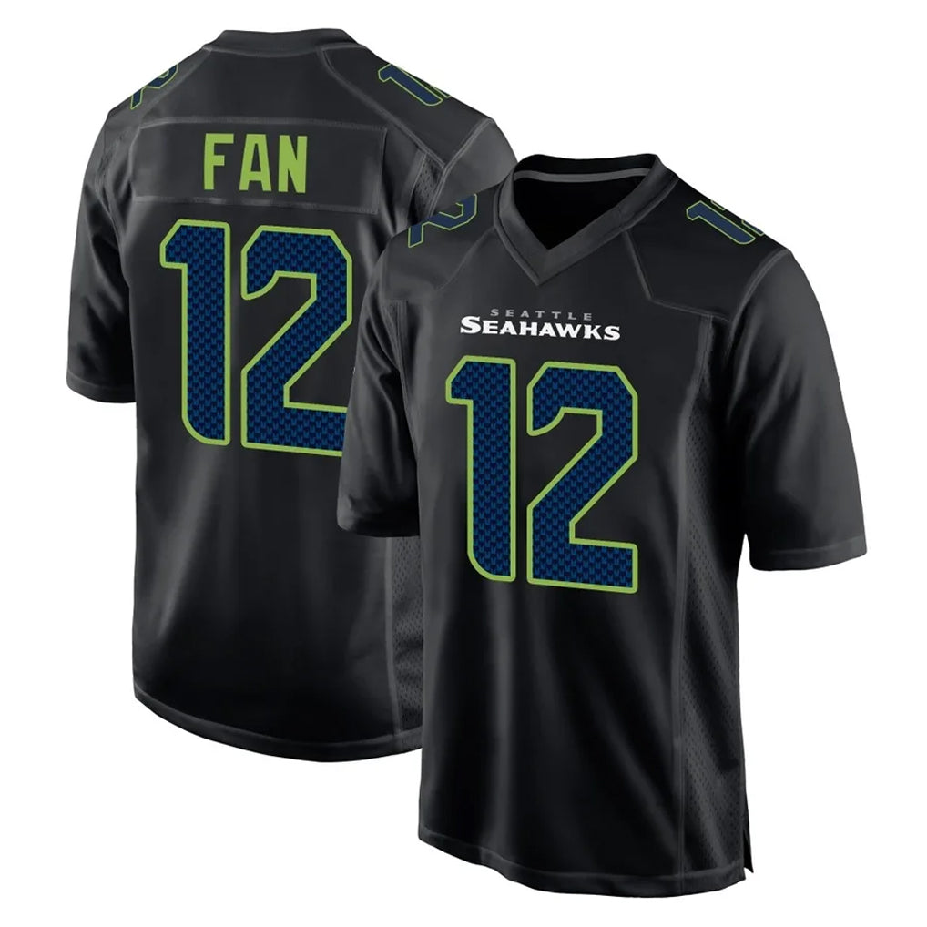 S.Seahawks #12 12th Fan Player Black Limited Fashion Home Game Ldoa Stitched Jerseys