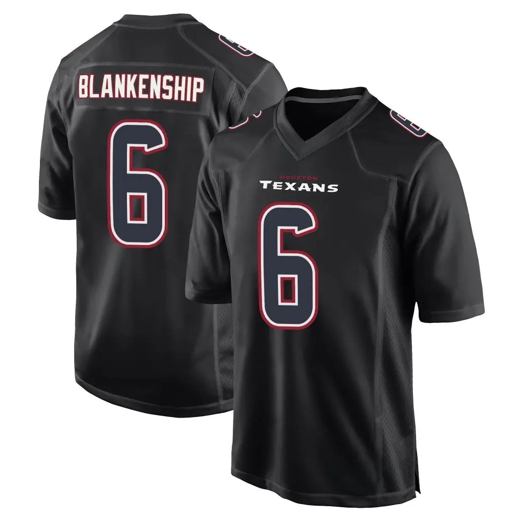 H.Texans #6 Reed Blankenship Player Black Fashion Home Game Ldoa Stitched Jerseys