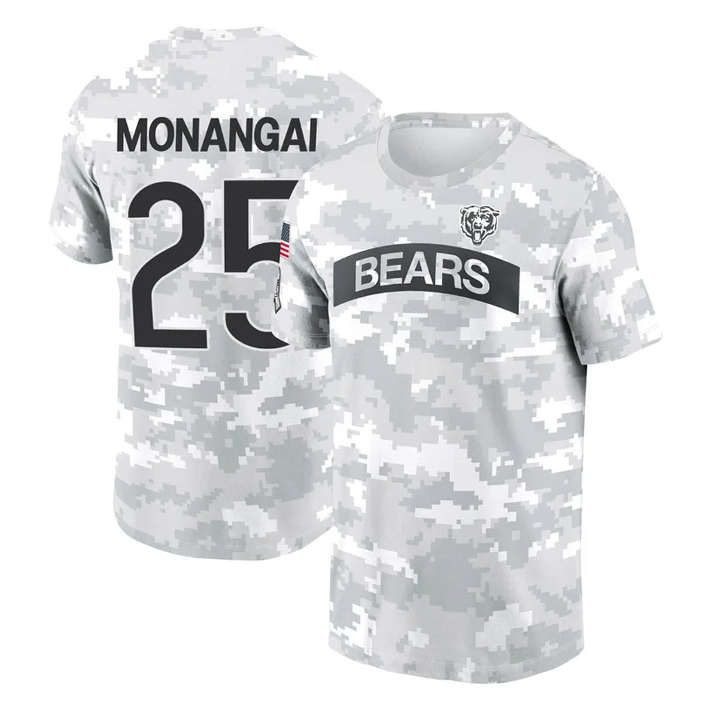 C.Bears #25 Kyle Monangai Player Arctic Camo Salute to Service Performance T-Shirt Limited Ldoa Stitched Jerseys