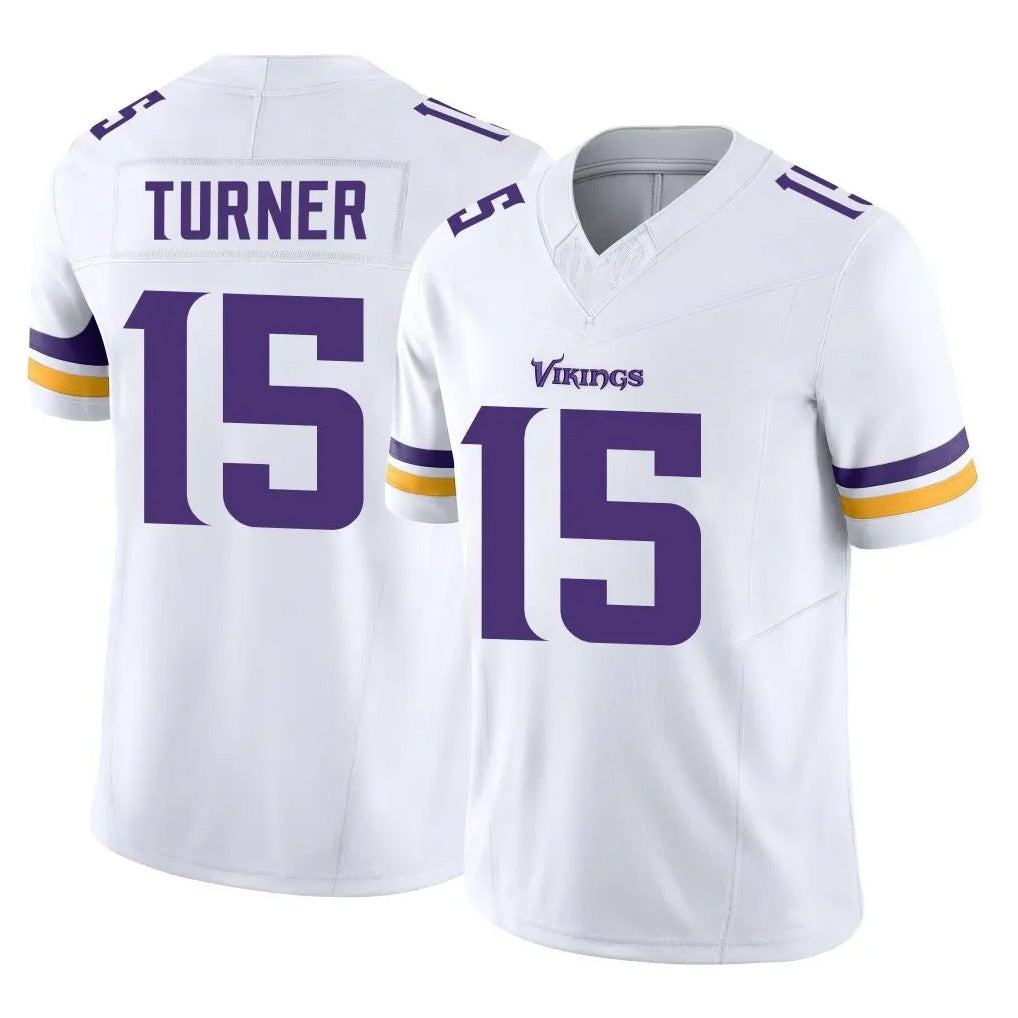 M.Vikings #15 Dallas Turner Player White Limited Vapor F.U.S.E. Home Game Ldoa Stitched Jerseys