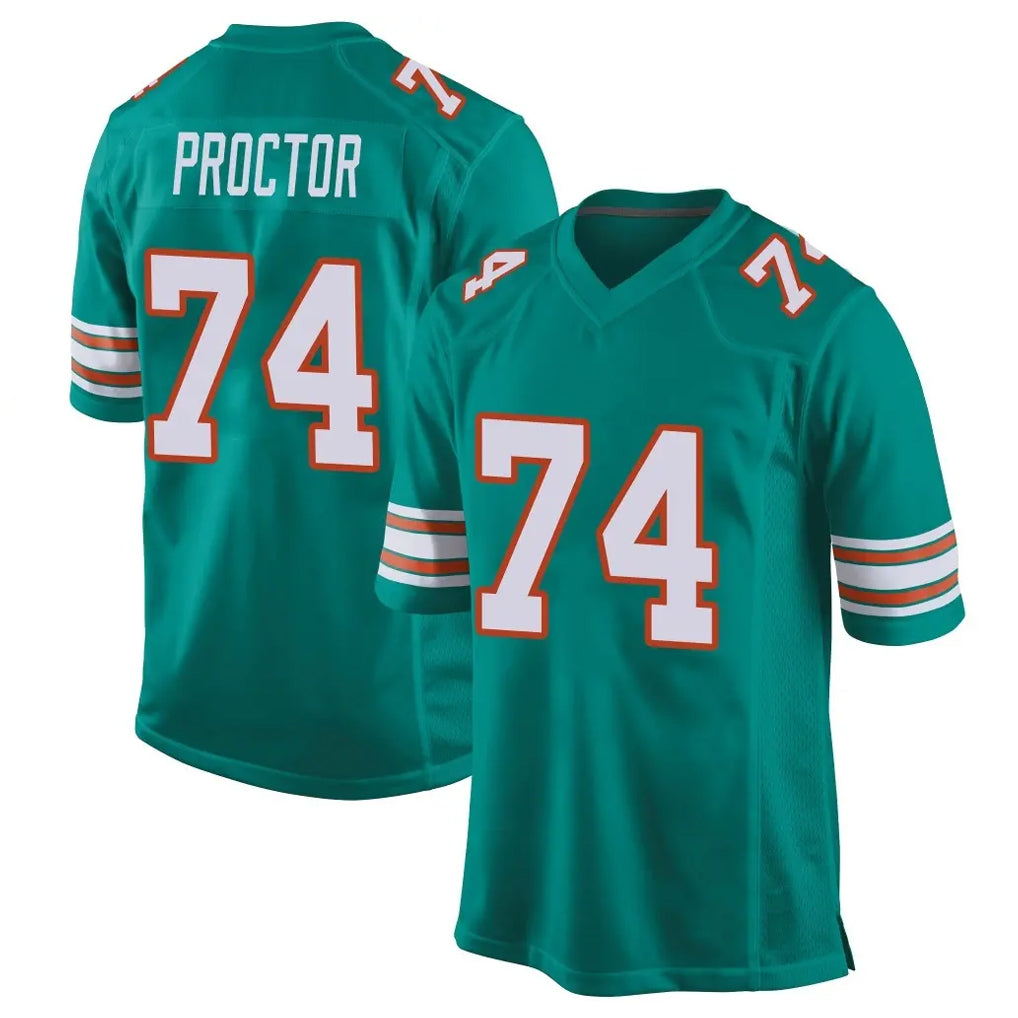 M.Dolphins #74 Kadyn Proctor Player Aqua Alternate Home Game Ldoa Stitched Jerseys