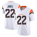D.Broncos #22 Brandon Jones Player White Limited Vapor F.U.S.E. Home Game Ldoa Stitched Jerseys