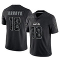 S.Seahawks #18 Elijah Arroyo Player Black Limited Reflective Home Game Ldoa Stitched Jerseys