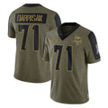 M.Vikings #71 Christian Darrisaw Player Olive Salute To Service Limited Game Ldoa Stitched Jerseys