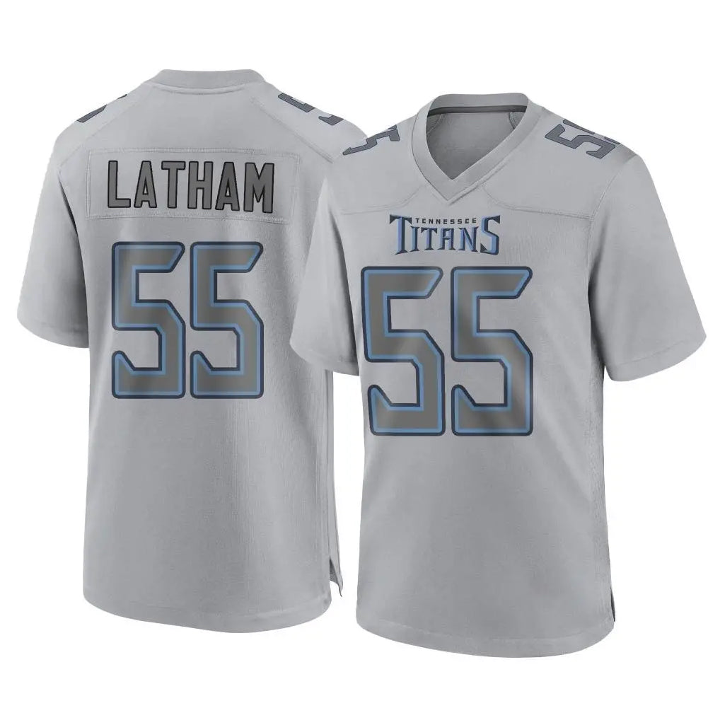 T.Titans #55 JC Latham Player Gray Atmosphere Fashion Home Game Ldoa Stitched Jerseys