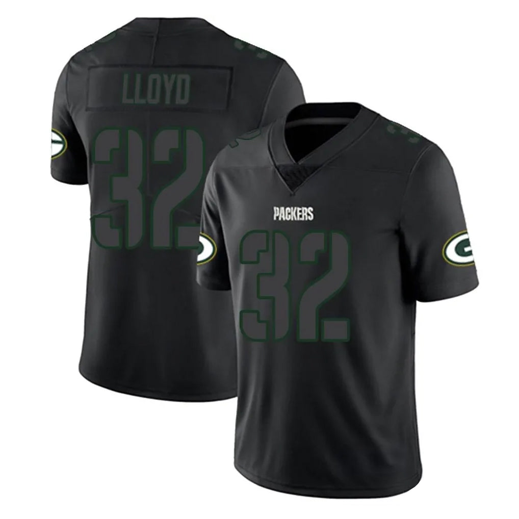 GB.Packers #32 MarShawn Lloyd Player Black Impact Limited Home Game Ldoa Stitched Jerseys