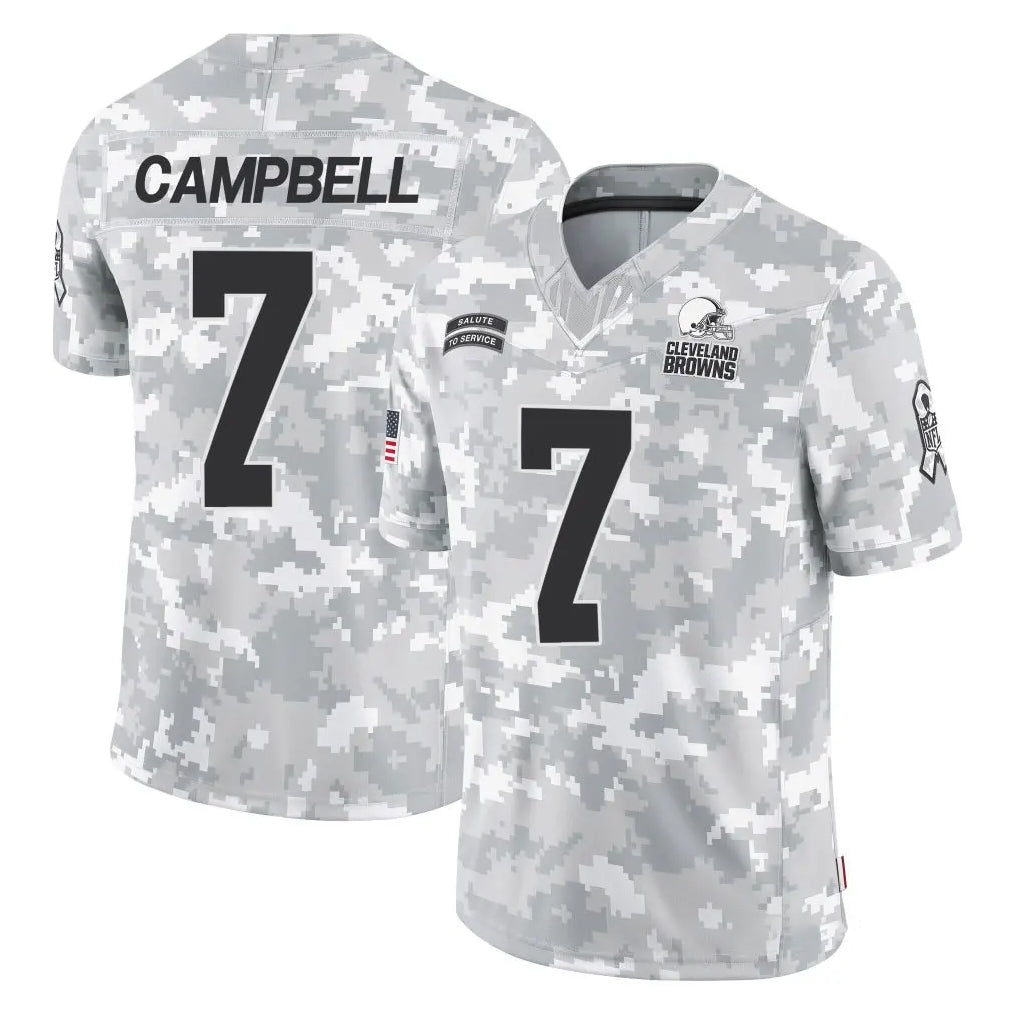 C.Browns #7 Tyson Campbell Player Arctic Camo Salute to Service Limited Home Game Ldoa Stitched Jerseys
