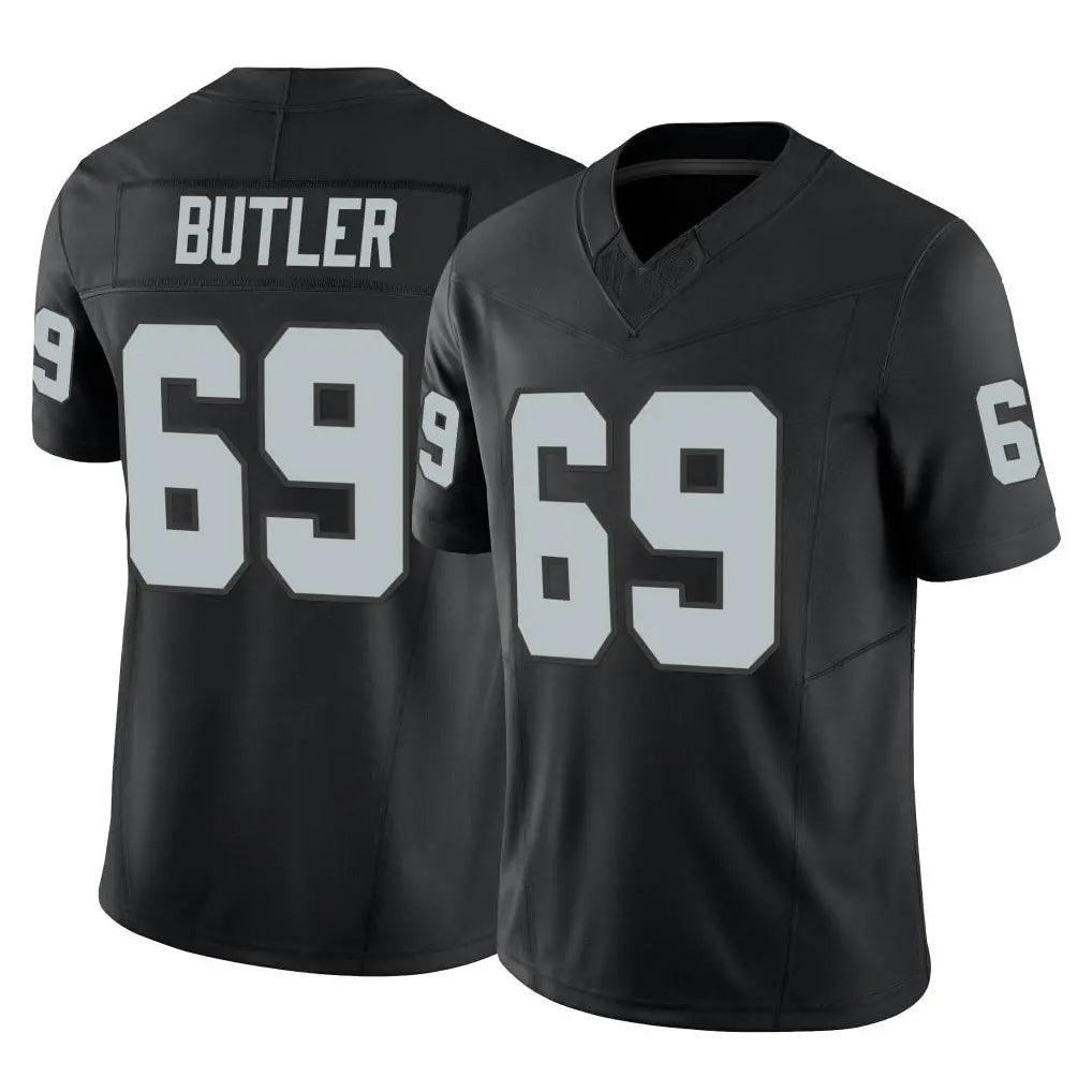 LV.Raiders #69 Adam Butler Player Black Limited Vapor F.U.S.E. Home Game Ldoa Stitched Jerseys