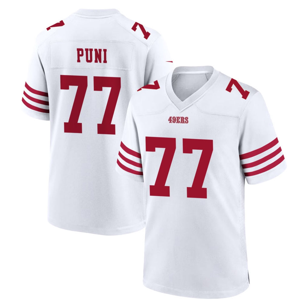 SF.49ers #77 Dominick Puni Player White Game Home Ldoa Stitched Jerseys