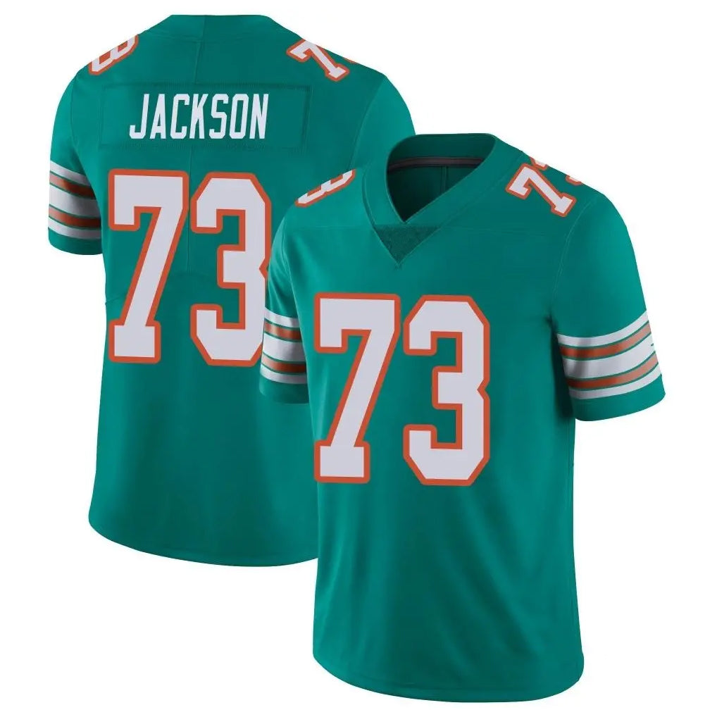 M.Dolphins #73 Austin Jackson Player Aqua Limited Alternate Vapor Untouchable Home Game Ldoa Stitched Jerseys