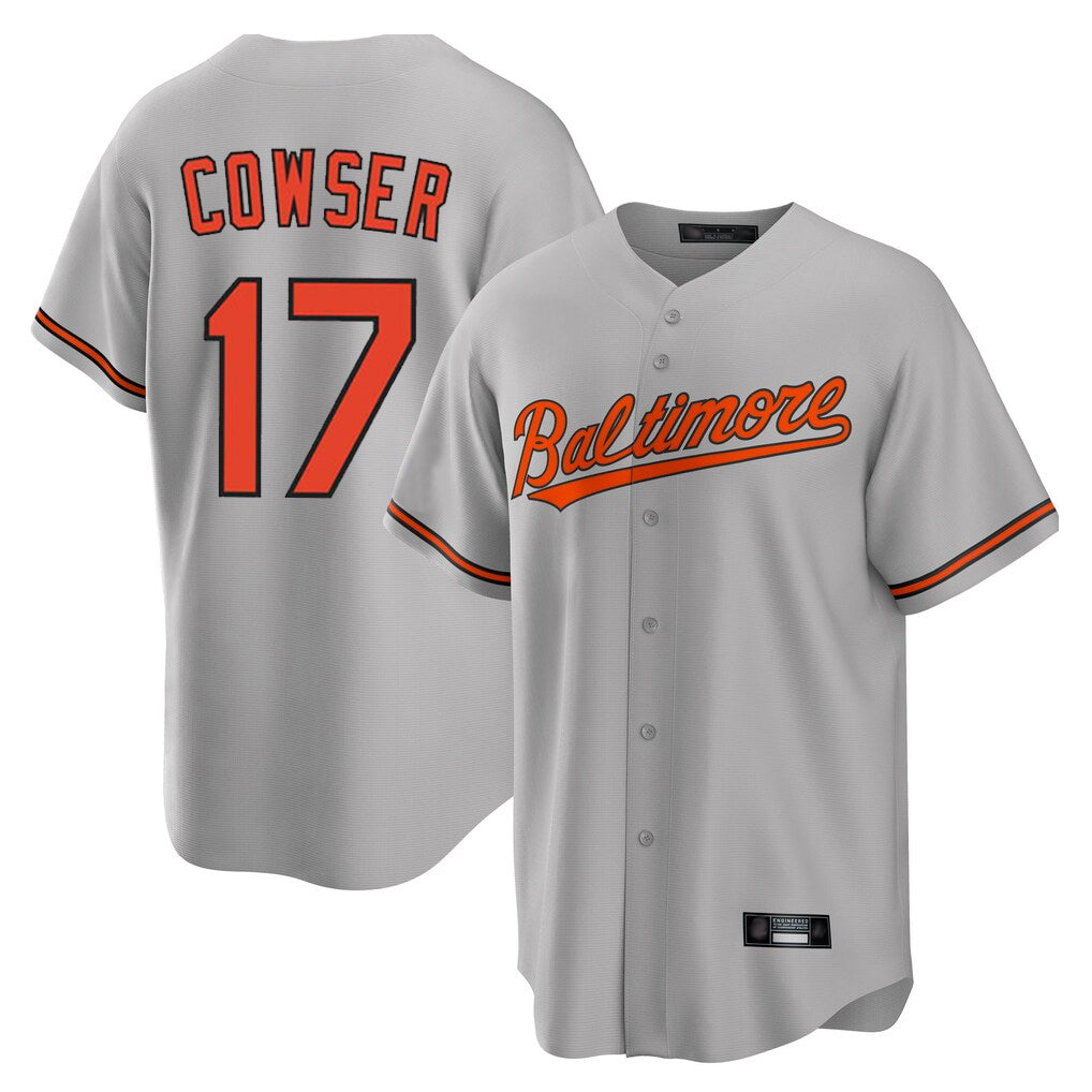 B.Orioles #17 Colton Cowser Player Gray Home Game Ldoa Stitched Jerseys