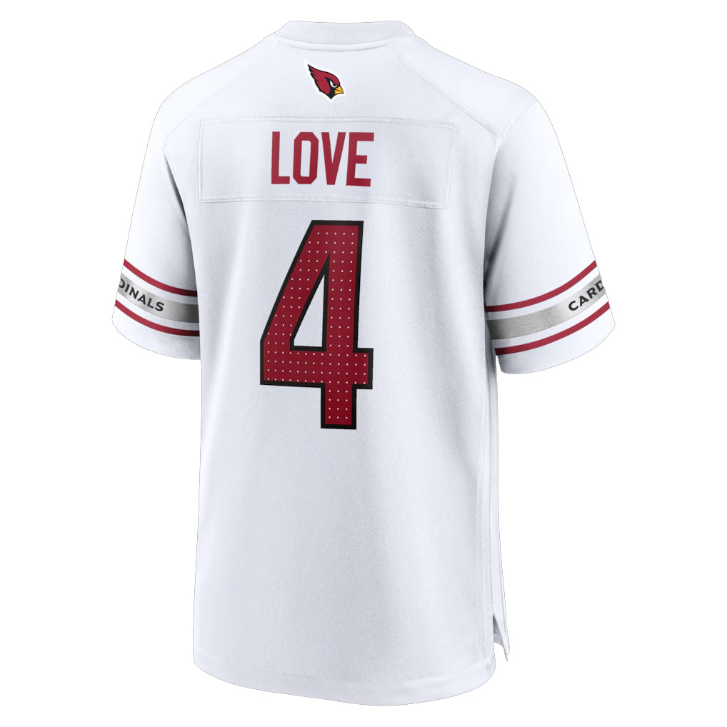 A.Cardinals #4 Jeremiyah Love Player White Home Game Ldoa Stitched Jerseys