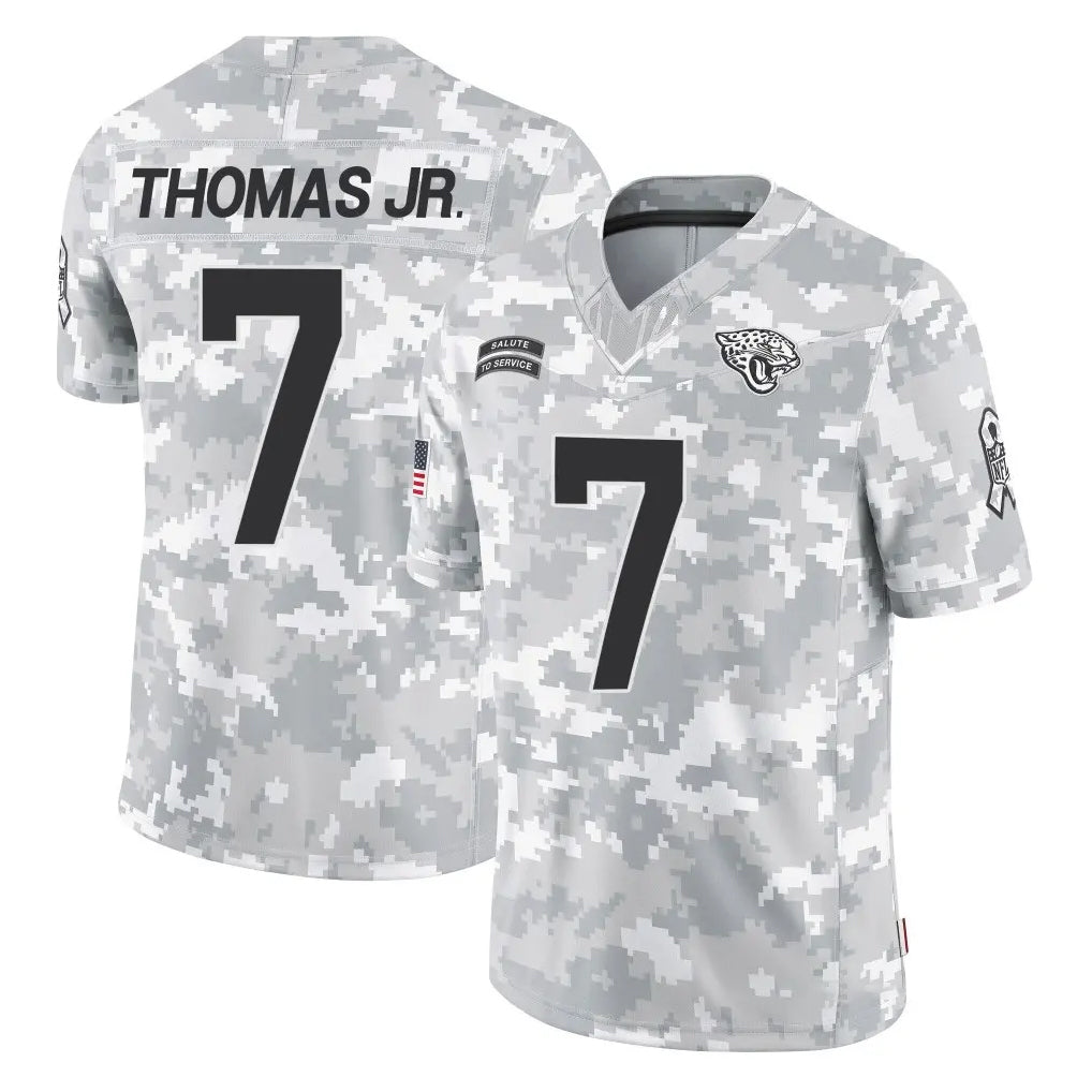 J.Jaguars #7 Brian Thomas Jr. Player Arctic Camo Salute To Service Limited Game Ldoa Stitched Jerseys