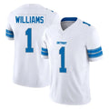 D.Lions #1 Jameson Williams Player White Limited Vapor F.U.S.E. Alternate Home Game Ldoa Stitched Jerseys