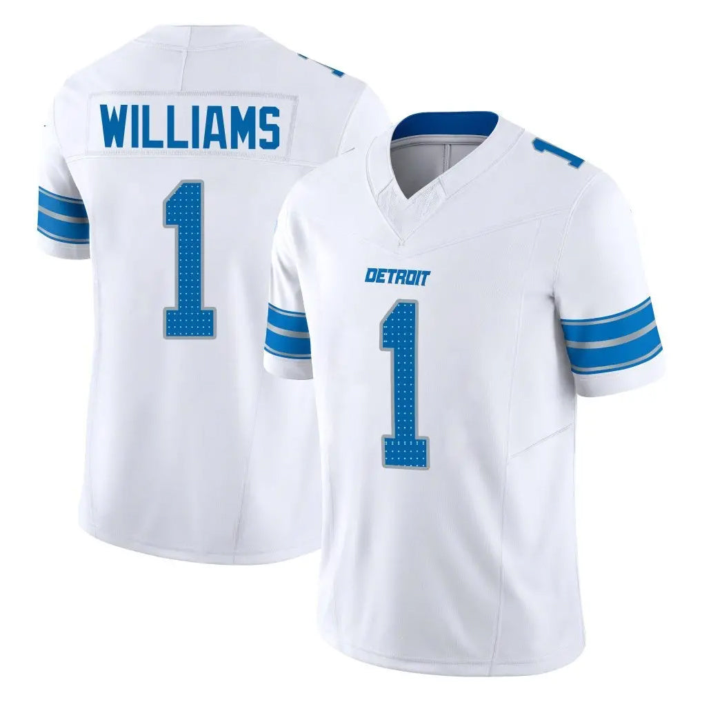 D.Lions #1 Jameson Williams Player White Limited Vapor F.U.S.E. Alternate Home Game Ldoa Stitched Jerseys