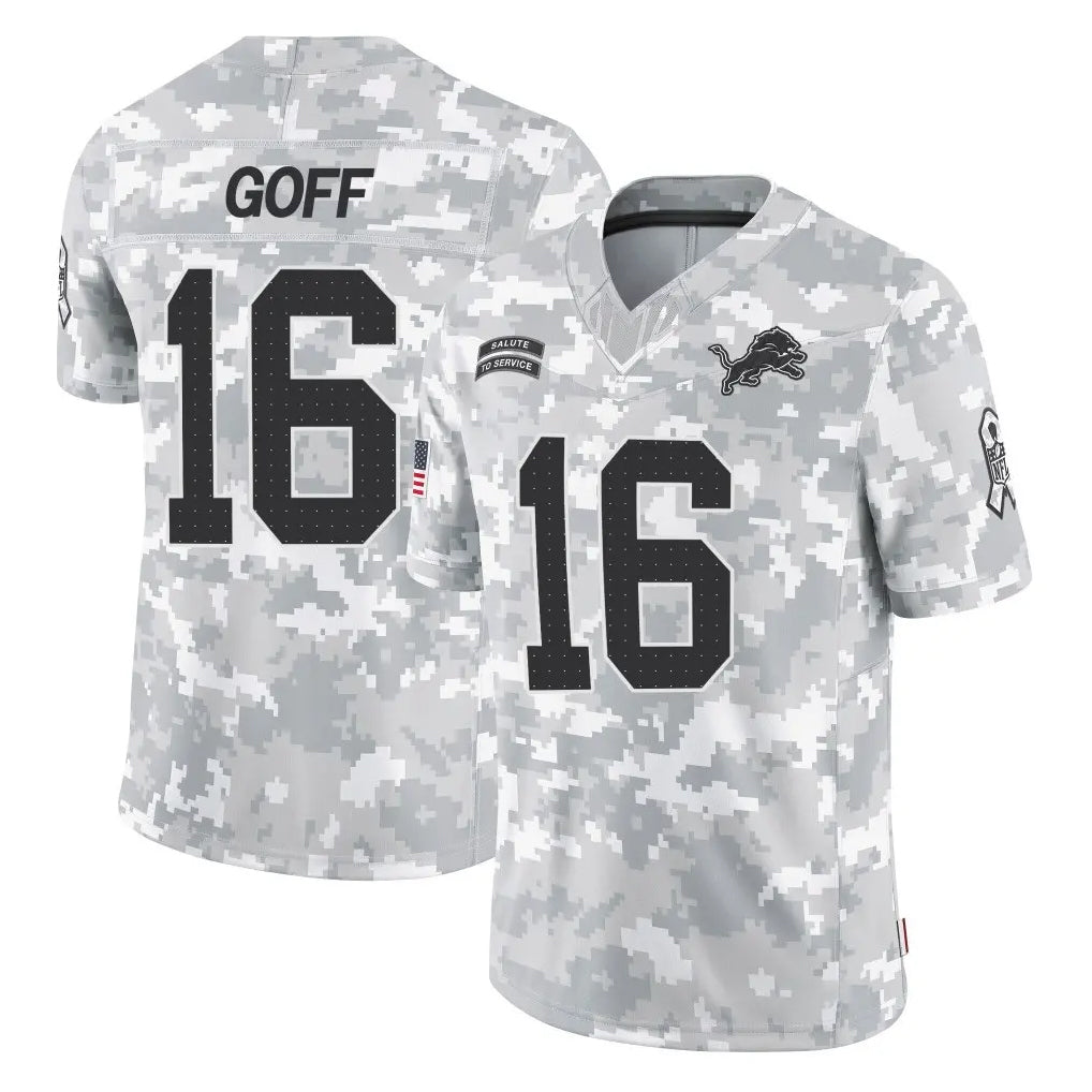D.Lions #16 Jared Goff Player Arctic Camo Salute To Service Limited Ldoa Stitched Jerseys