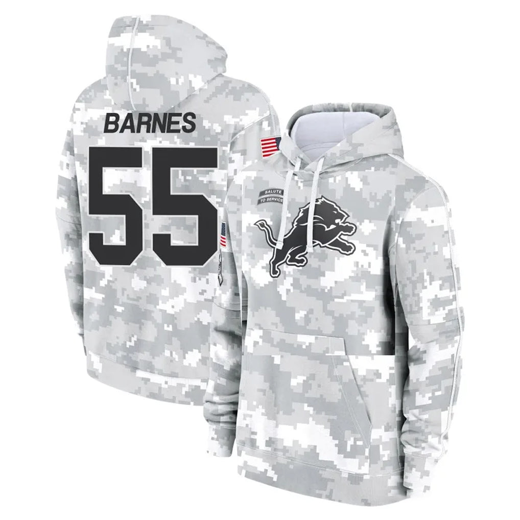 D.Lions #55 Derrick Barnes Player Arctic Camo Salute to Service Hoodies Limited Game Ldoa Stitched Jerseys