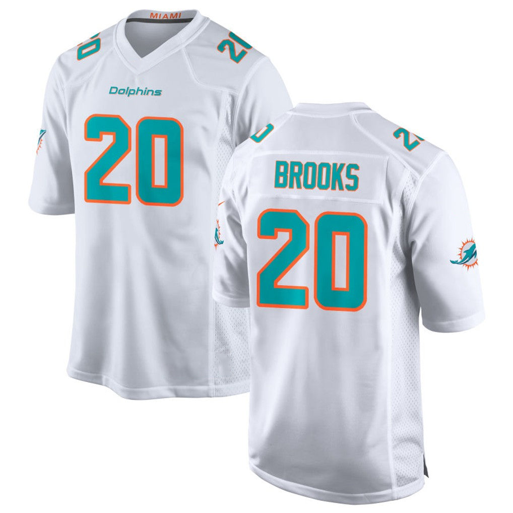 M.Dolphins #20 Jordyn Brooks Player White Limited Home Game Ldoa Stitched Jerseys