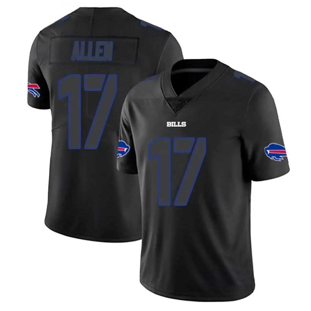 B.Bills #17 Josh Allen Player Black Impact Limited Home Game Ldoa Stitched Jerseys