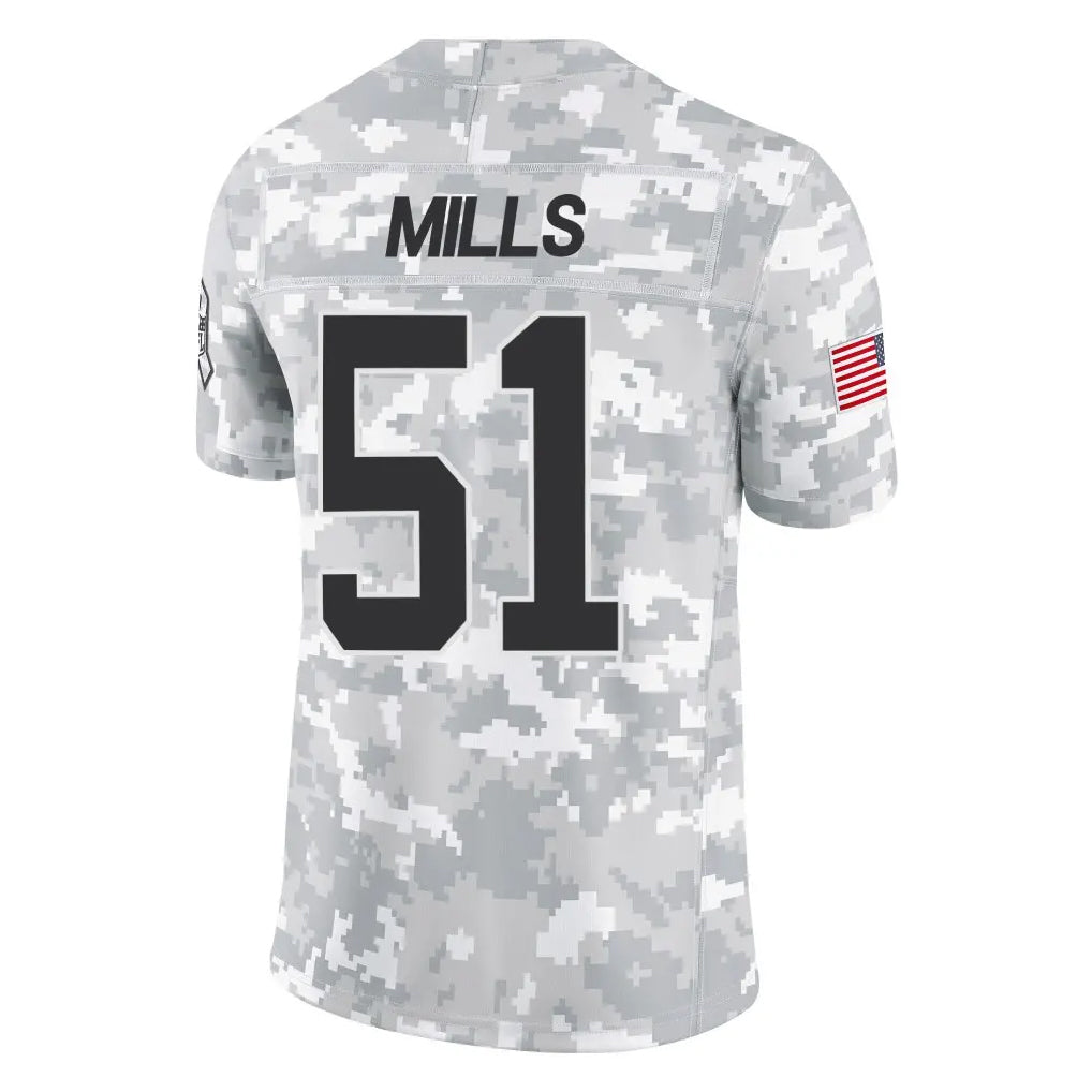 C.Panthers #51 Sam Mills Player Arctic Camo Salute to Service Limited Game Ldoa Stitched Jerseys