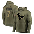 H.Texans #7 CJ Stroud Player Olive Salute to Service Pullover Hoodies Home Game Ldoa Stitched Jerseys