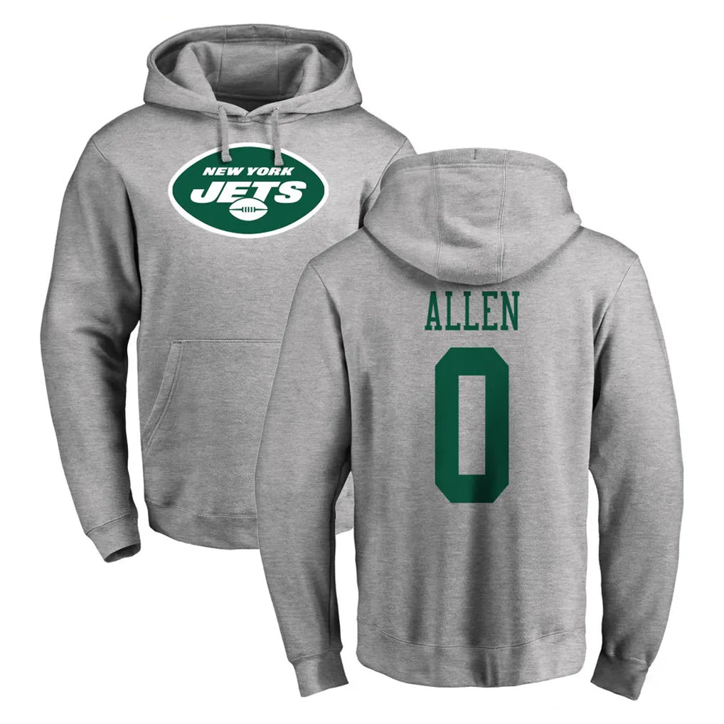 NY.Jets #0 Braelon Allen Player Gray LOGO Pullover Hoodies Limited Game Ldoa Stitched Jerseys