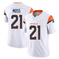 D.Broncos #21 Riley Moss Player White Limited Vapor F.U.S.E. Home Game Ldoa Stitched Jerseys