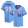 A.Braves #99 Spencer Strider Player Powder Blue 2026 City Connect T-shirt Home Game Ldoa Stitched Jerseys