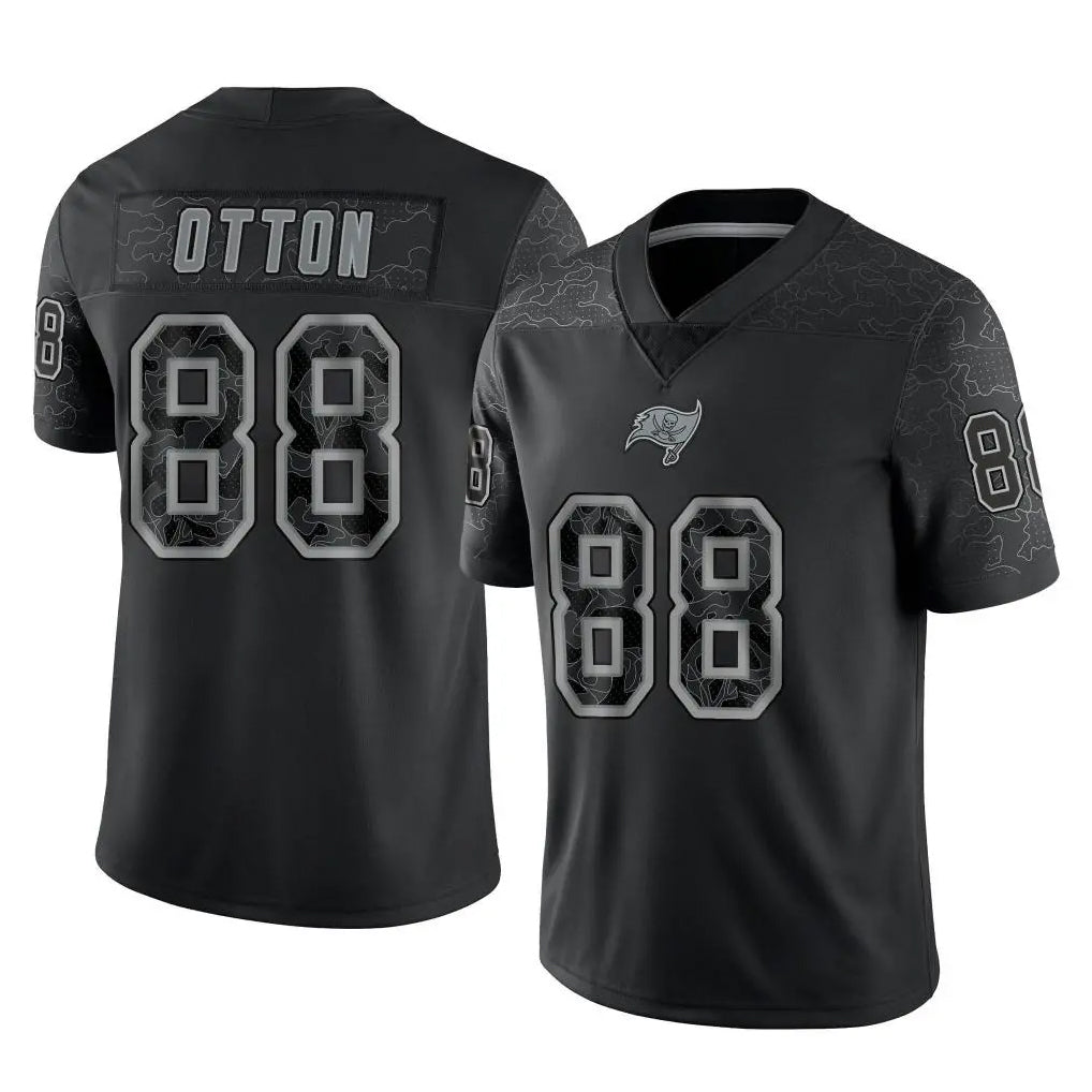TB.Buccaneers #88 Cade Otton Player Black Reflective Limited Home Game Ldoa Stitched Jerseys