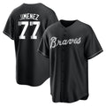 A.Braves #77 Joe Jimenez Player Black Home Game Ldoa Stitched Jerseys