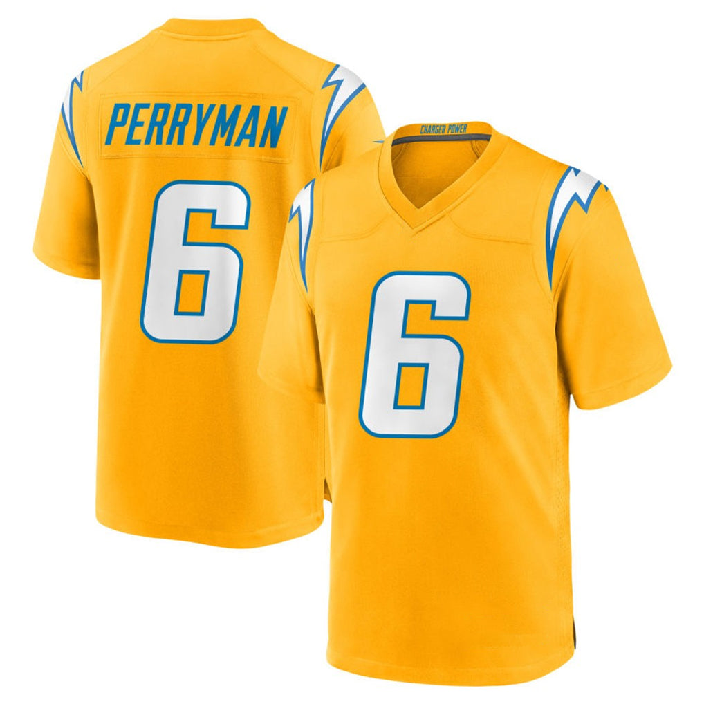 LA.Chargers #6 Denzel Perryman Player Gold Home Game Ldoa Stitched Jerseys