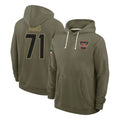 C.Bengals #71 Amarius Mims Player Olive Salute to Service Pullover Hoodies Limited Ldoa Stitched Jerseys