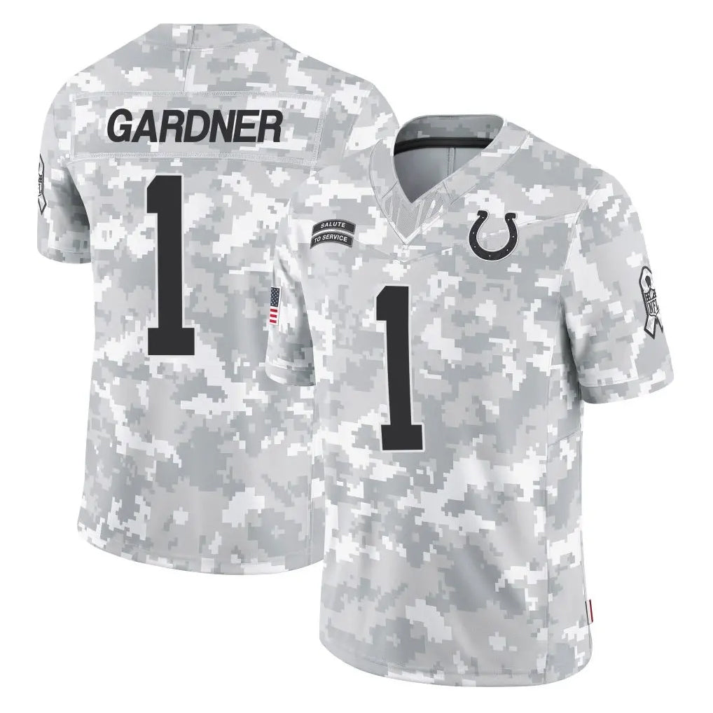 IN.Colts #1 Sauce Gardner Player Arctic Camo Salute To Service Limited Game Ldoa Stitched Jerseys