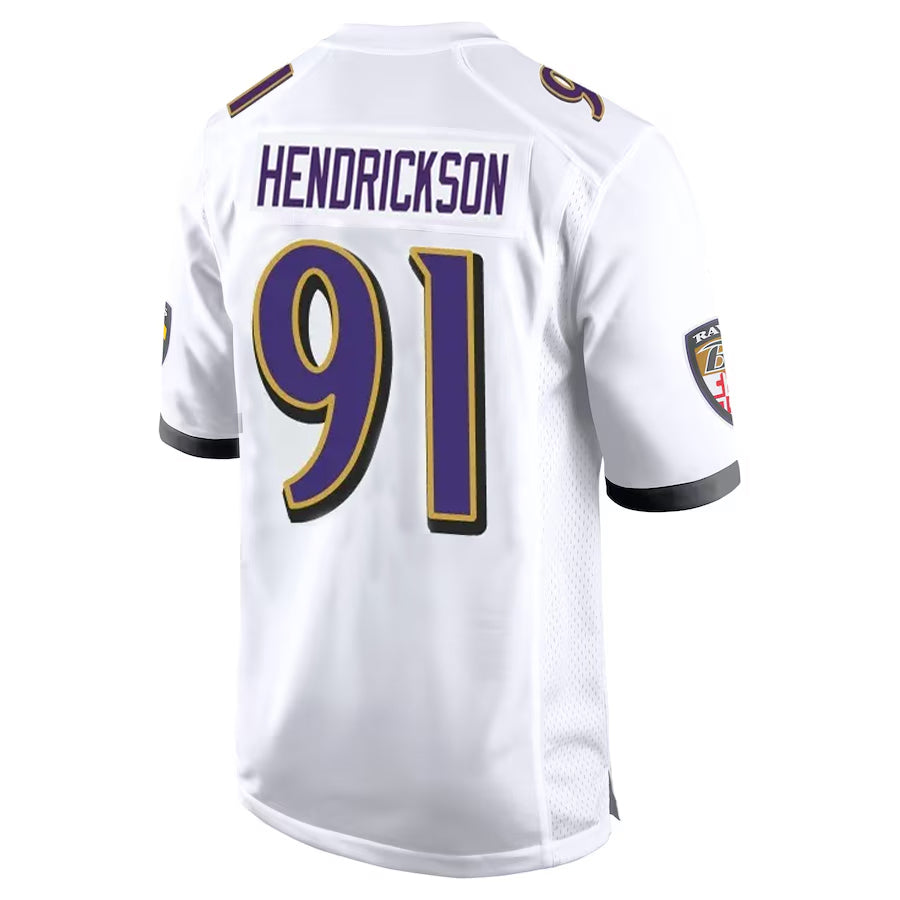 B.Ravens #91 Trey Hendrickson Player White Alternate Home Game Ldoa Stitched Jerseys