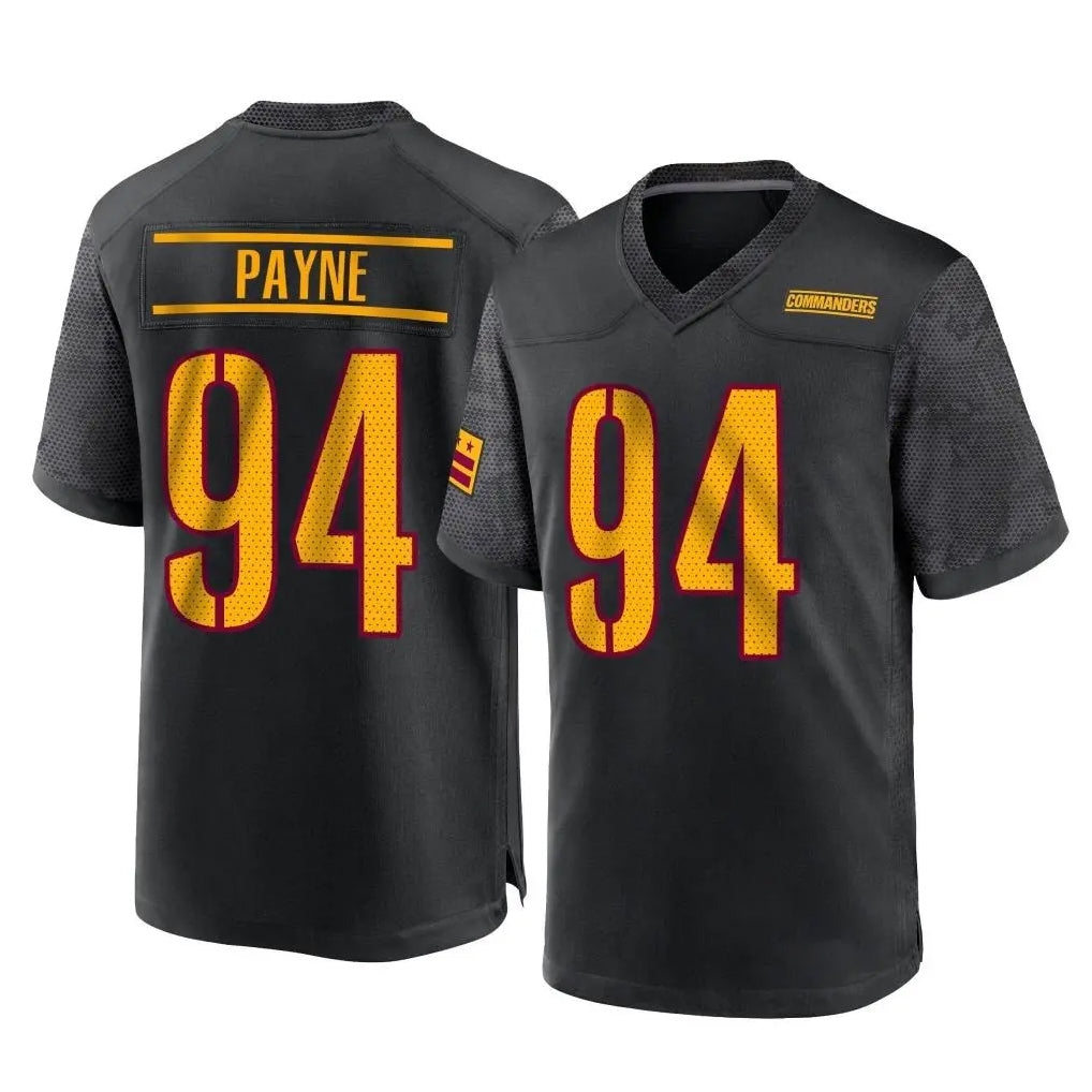 W.Commanders #94 Daron Payne Player Black Home Game Ldoa Stitched Jerseys