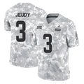 C.Browns #3 Jerry Jeudy Player Arctic Camo Salute to Service Limited Home Game Ldoa Stitched Jerseys