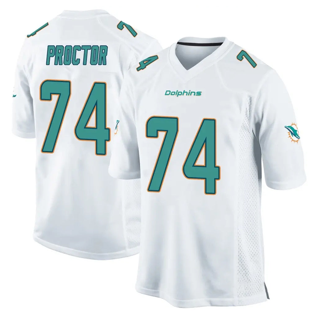 M.Dolphins #74 Kadyn Proctor Player White Home Game Ldoa Stitched Jerseys