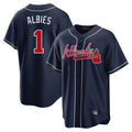 A.Braves #1 Ozzie Albies Player Navy Home Game Ldoa Stitched Jerseys