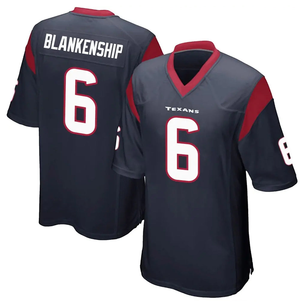 H.Texans #6 Reed Blankenship Player Navy Home Game Ldoa Stitched Jerseys