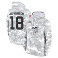 M.Vikings #18 Justin Jefferson Player Arctic Camo Salute to Service Pullover Hoodies Limited Game Ldoa Stitched Jerseys