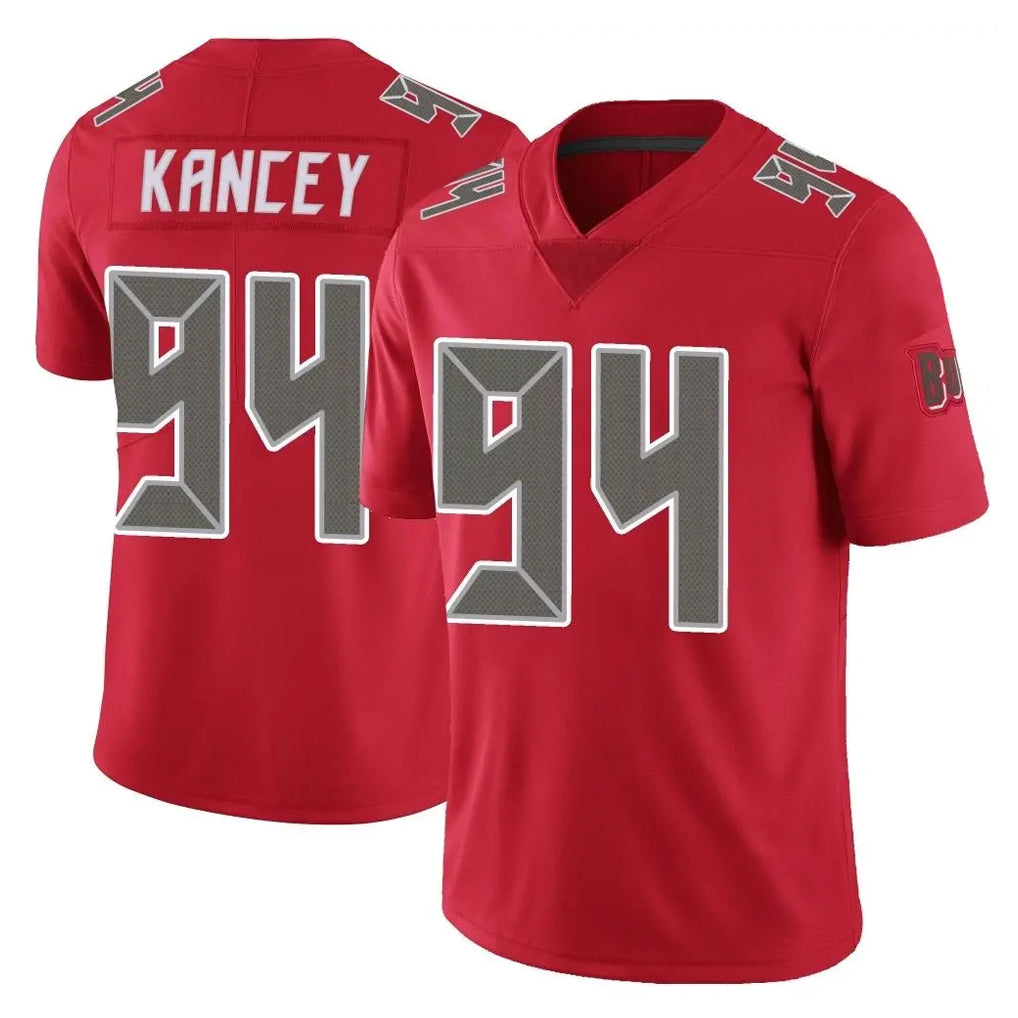 TB.Buccaneers #94 Calijah Kancey Player Red Limited Color Rush Home Game Ldoa Stitched Jerseys