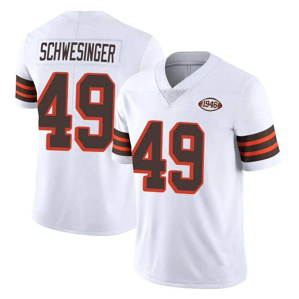 C.Browns #49 Carson Schwesinger Player White Limited  Vapor 1946 Collection Alternate Game Ldoa Stitched Jerseys