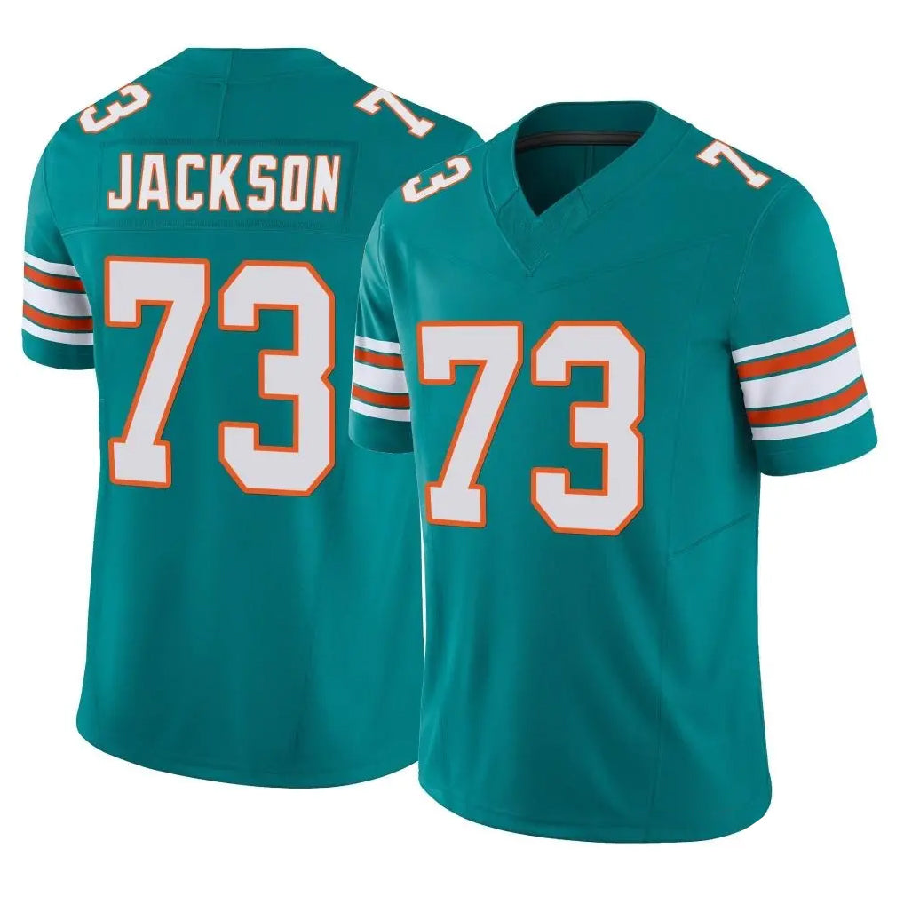 M.Dolphins #73 Austin Jackson Player Aqua Limited Alternate Vapor F.U.S.E. Home Game Ldoa Stitched Jerseys